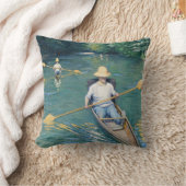 Gustave Caillebotte - Skiffs on the Yerres クッション (ブランケット)