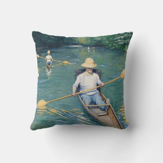 Gustave Caillebotte - Skiffs on the Yerres クッション (裏面)