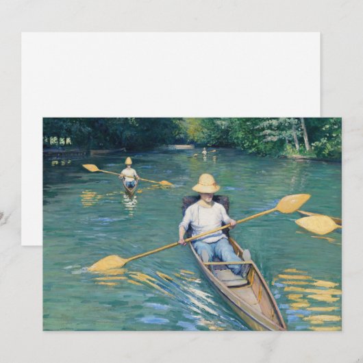 Gustave Caillebotte - Skiffs on the Yerres サンキューカード (正面/裏面)