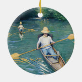 Gustave Caillebotte - Skiffs on the Yerres セラミックオーナメント (裏面)