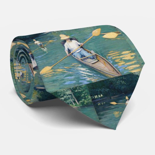 Gustave Caillebotte - Skiffs on the Yerres ネクタイ (ロール)