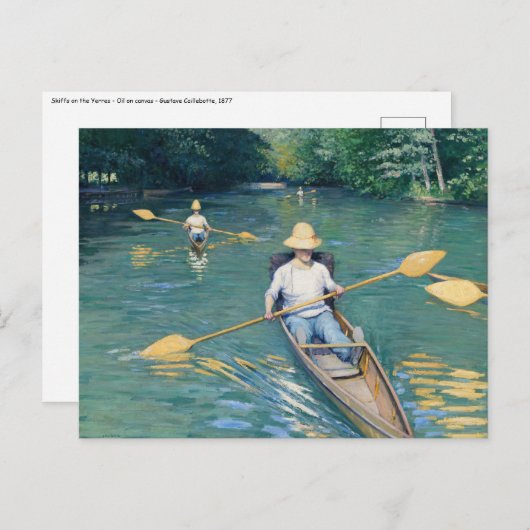 Gustave Caillebotte - Skiffs on the Yerres ポストカード (正面/裏面)