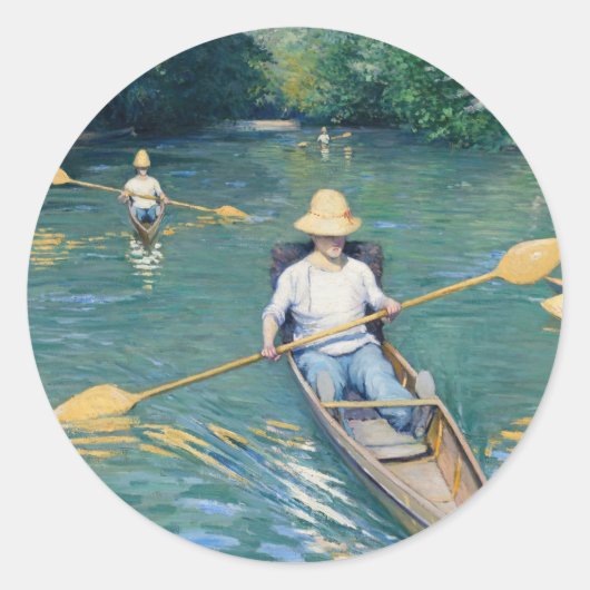 Gustave Caillebotte - Skiffs on the Yerres ラウンドシール (正面)