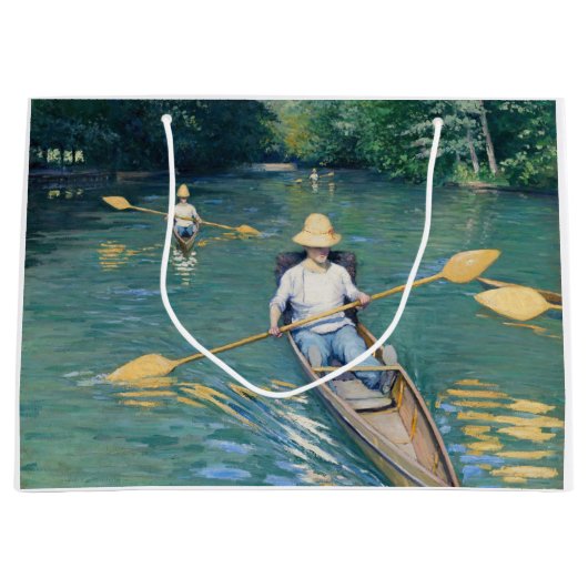 Gustave Caillebotte - Skiffs on the Yerres ラージペーパーバッグ (正面)