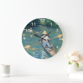 Gustave Caillebotte - Skiffs on the Yerres ラージ壁時計 (ホーム)