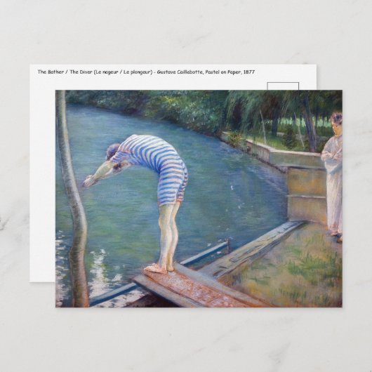 Gustave Caillebotte - The Bather / The Diver ポストカード (正面/裏面)