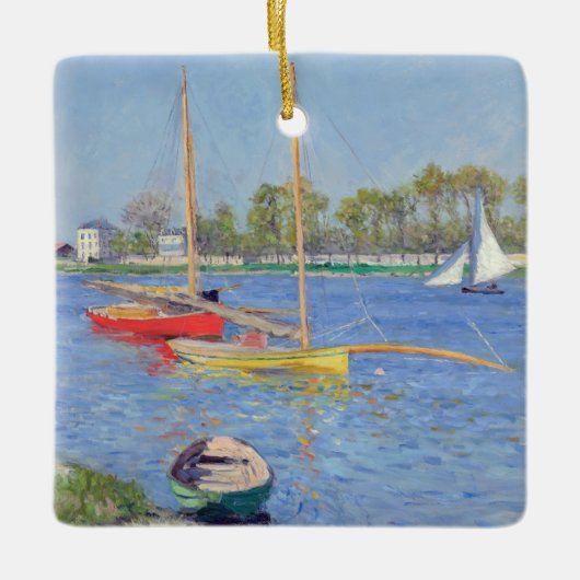 Gustave Caillebotte - The Seine at Argenteuil セラミックオーナメント (正面)