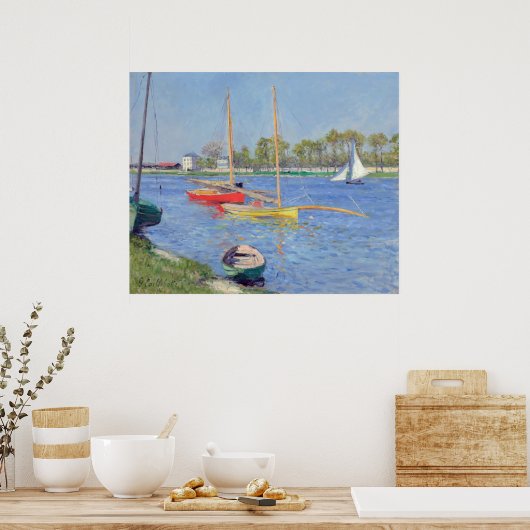 Gustave Caillebotte - The Seine at Argenteuil ポスター (キッチン)