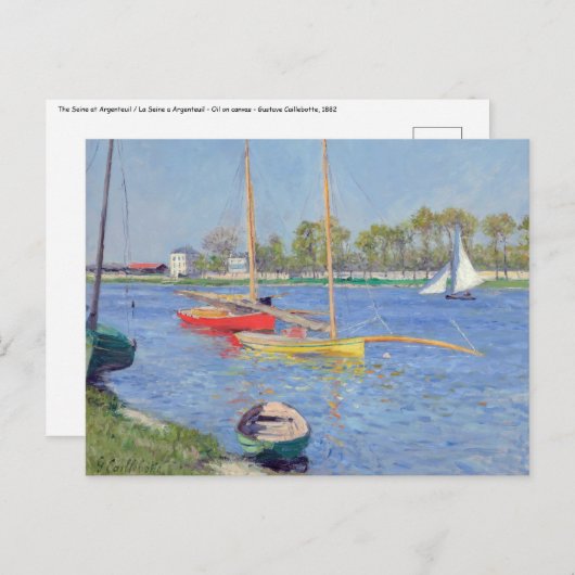 Gustave Caillebotte - The Seine at Argenteuil ポストカード (正面/裏面)