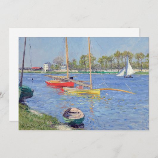 Gustave Caillebotte - The Seine at Argenteuil 招待状 (正面/裏面)