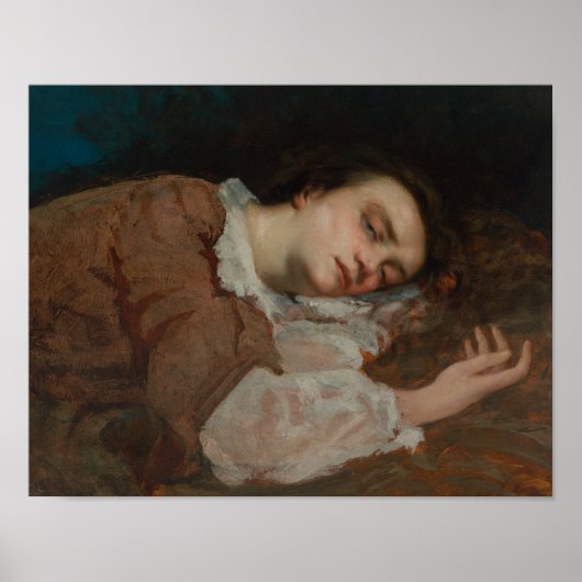 Gustave Courbet – セーヌ川の土手の女の子 ポスター (正面)