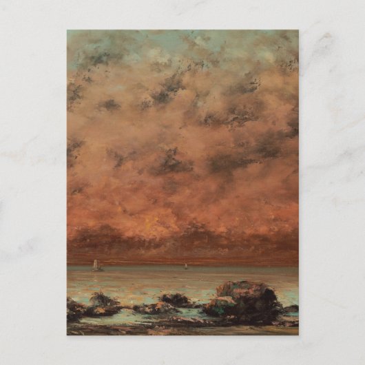 Gustave Courbet – トラウビルの黒い岩 ポストカード (正面)