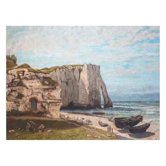Gustave Courbet – 嵐の後のEtreatでの崖 テーブルクロス (正面(横))