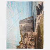 Gustave Courbet – 嵐の後のEtreatでの崖 フリースブランケット (正面)