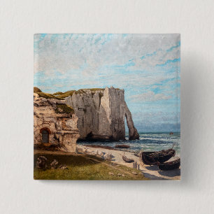 Gustave Courbet – 嵐の後のEtreatでの崖 缶バッジ