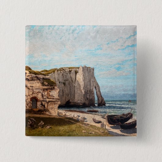 Gustave Courbet – 嵐の後のEtreatでの崖 缶バッジ (正面)