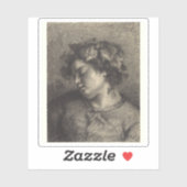 Gustave Courbet – 眠れるバッチャントの頭 シール (シート)