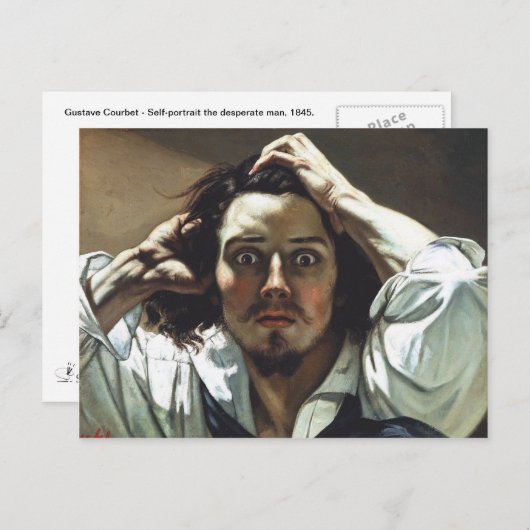 Gustave Courbet – 自画像ザ・絶望的な男 ポストカード (正面/裏面)