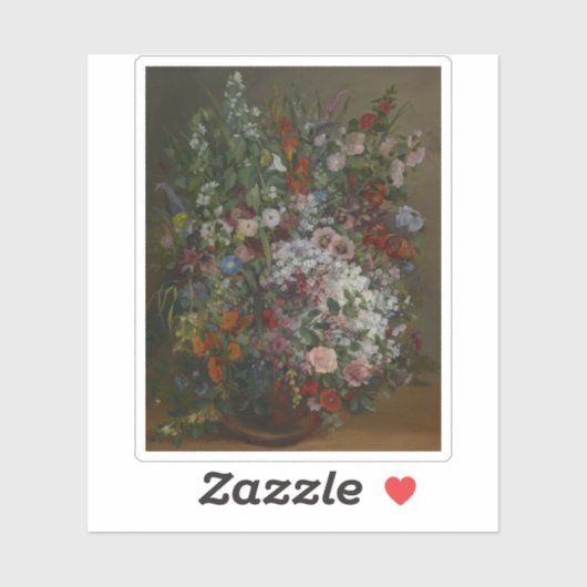 Gustave Courbet – 花瓶の花束 シール (シート)