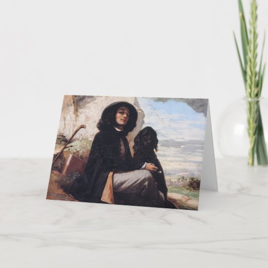 Gustave Courbet – 黒犬と自画像 カード (正面)