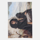 Gustave Courbet – 黒犬と自画像 キッチンタオル (縦)