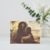 Gustave Courbet – 黒犬と自画像 ポストカード (スタンド正面)