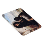 Gustave Courbet – 黒犬と自画像 マグネット (右側)