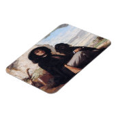 Gustave Courbet – 黒犬と自画像 マグネット (左側)