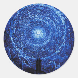 Gustave Doore The White Rose (blue)スタンプ ラウンドシール