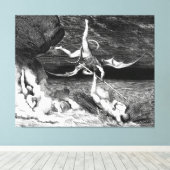 Gustave Doré - Alichino Chases Ciampolo of Navarre キャンバスプリント (インサイチュ (ウッドフロア))