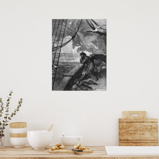 Gustave Dore Engraving Rime of the Ancient Mariner ポスター (キッチン)