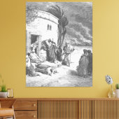 Gustave Doré - Job Hears of His Misfortunes キャンバスプリント (インサイチュ (リビング))