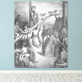 Gustave Doré - Luke 23B The Cross is Lifted Up キャンバスプリント