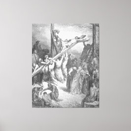 Gustave Doré - Luke 23B The Cross is Lifted Up キャンバスプリント