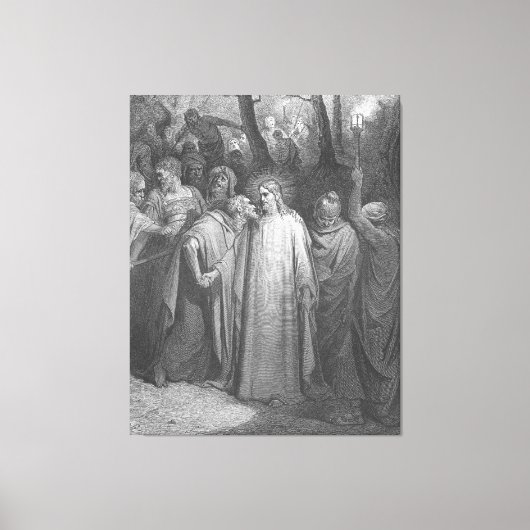 Gustave Doré - Mark 14 Judas Betrays Jesus キャンバスプリント (正面)