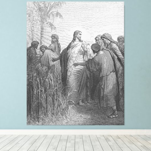Gustave Doré - Mark 2 The Disciples Pluck Grain on キャンバスプリント (インサイチュ (ウッドフロア))