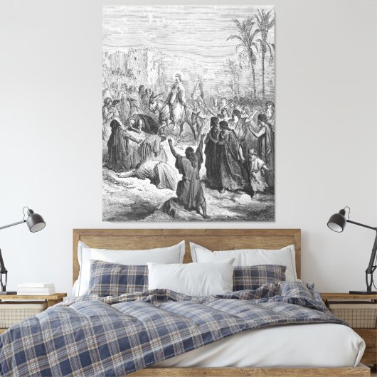 Gustave Doré - Matt 21 Jesus Enters Into Jerusalem キャンバスプリント (インサイチュ (寝室))