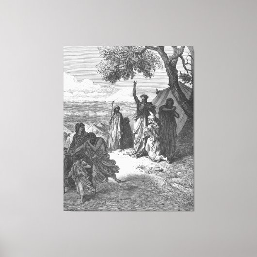 Gustave Doré - Noah Curses Ham and Canaan キャンバスプリント (正面)