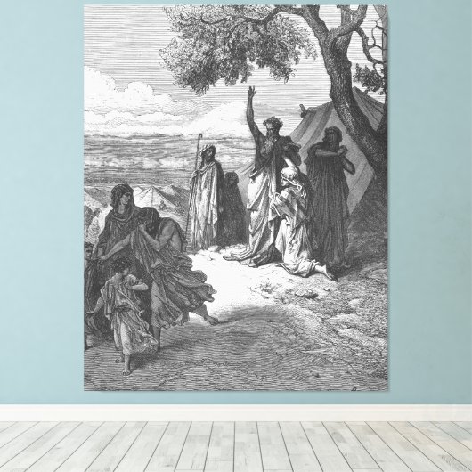 Gustave Doré - Noah Curses Ham and Canaan キャンバスプリント (インサイチュ (ウッドフロア))