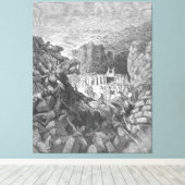 Gustave Doré - The Walls of Jericho Fall Down キャンバスプリント (インサイチュ (ウッドフロア))