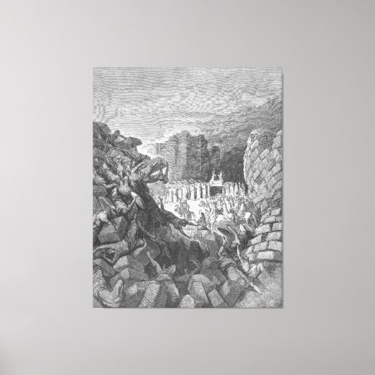 Gustave Doré - The Walls of Jericho Fall Down キャンバスプリント (正面)