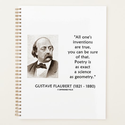 Gustave Flaubert Inventions True Poetry Science プランナー手帳 (正面)