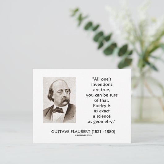 Gustave Flaubert Inventions True Poetry Science ポストカード (スタンド正面)