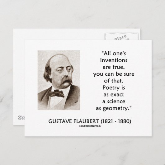 Gustave Flaubert Inventions True Poetry Science ポストカード (正面/裏面)