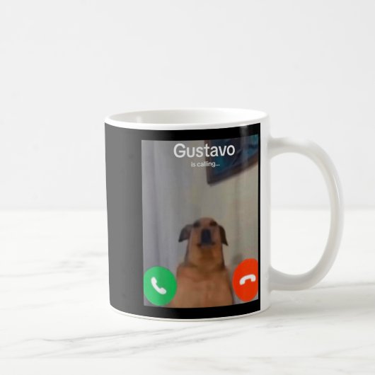 Gustavo The Dog Is Calling Funny Meme Gen Z Alpha  コーヒーマグカップ (右)