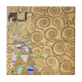 グスタフのクリムトのファインアートによる生命の樹 タイル