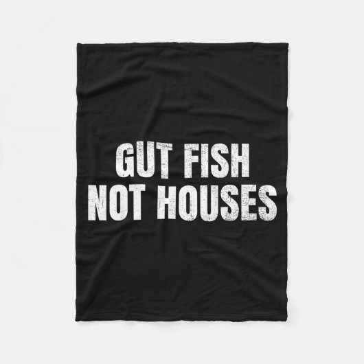 Gut Fish, Not Houses Coastal Conservation  フリースブランケット (正面)