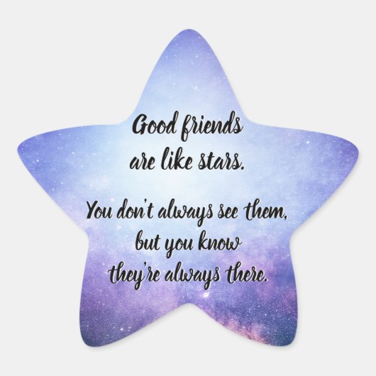 Gute Freunde sind wie Sterne 星シール (正面)