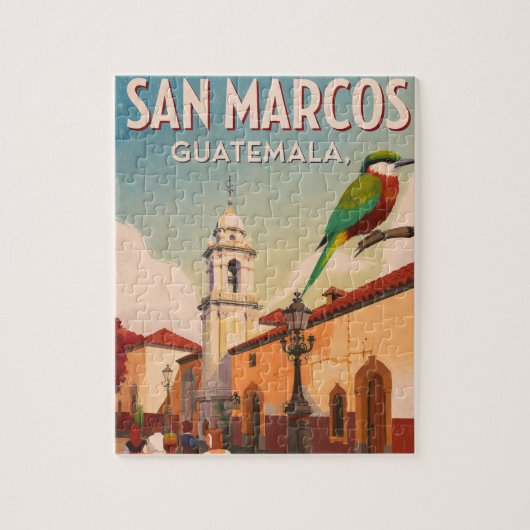  GUTEMALA SAN MARCOS Retro poster ジグソーパズル (縦)
