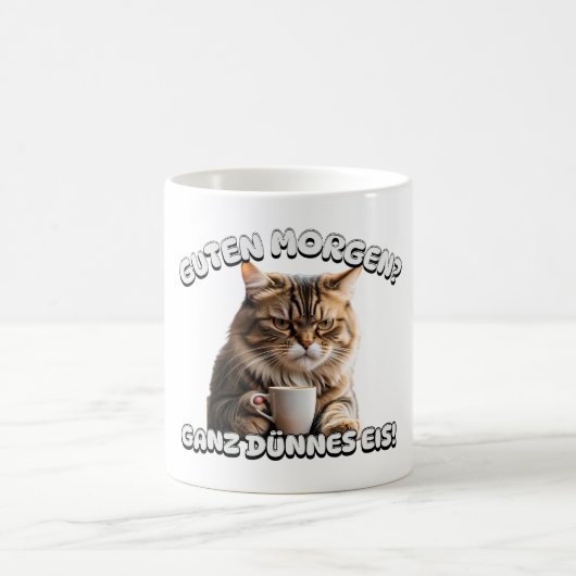 Guten Morgen Katze schlecht gelaunt Morgenmuffel コーヒーマグカップ (中央)